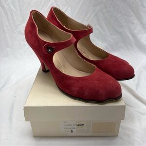 Vivienne Westwood Gold Label Animal Toe Mary Jane Red Suede Heels